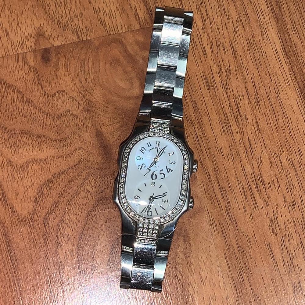 Philip Stein Teslar Stainless Steel Diamond Accent Watch